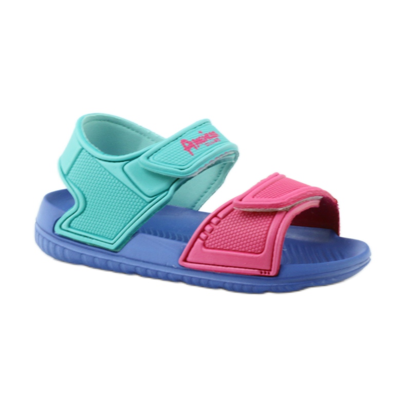 American Club blue children's sandals for water 6631 green pink 1 American Club blue children's sandals for water 6631 green pink 1