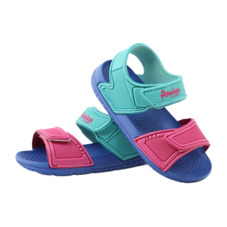 American Club blue children's sandals for water 6631 green pink 3 American Club blue children's sandals for water 6631 green pink 3