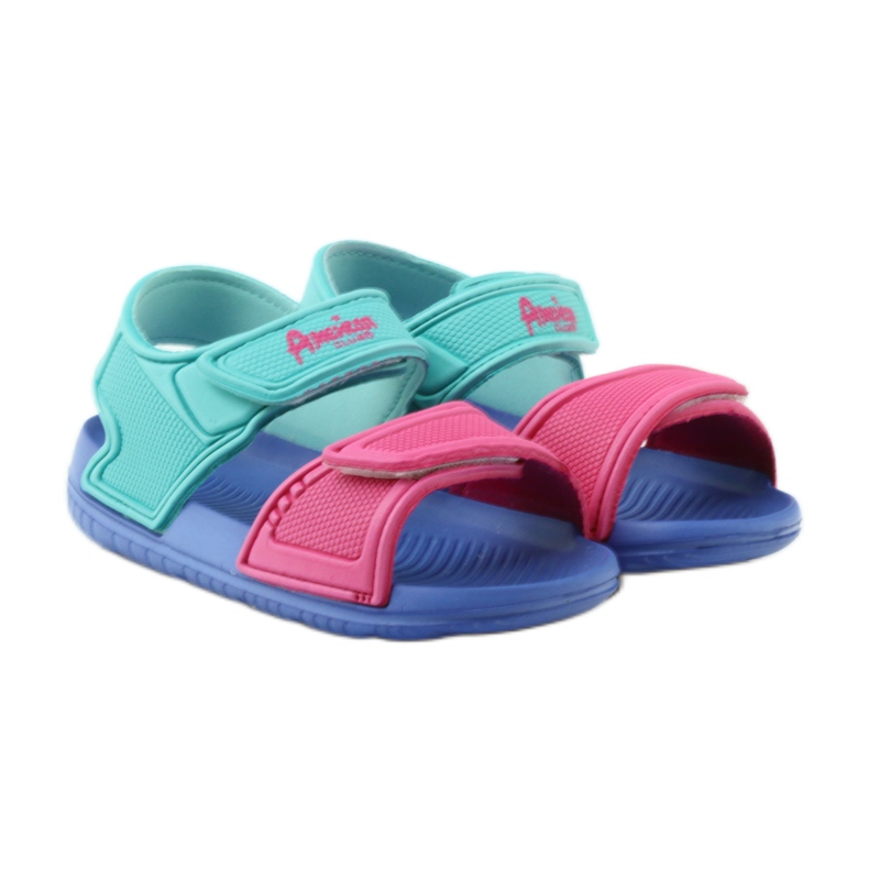 American Club blue children's sandals for water 6631 green pink 4 American Club blue children's sandals for water 6631 green pink 4
