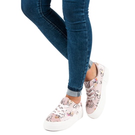 Kylie Velor Sneakers On The Platform white pink 1