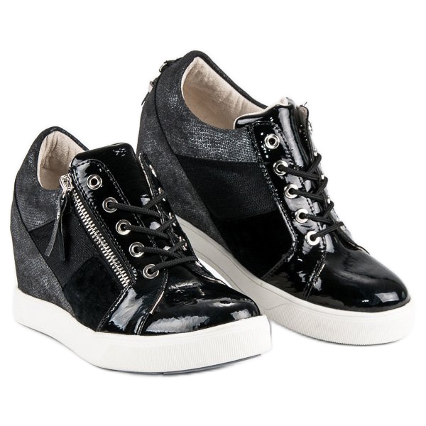 Kylie Fashionable wedge sneakers black 1 Kylie Fashionable wedge sneakers black 1