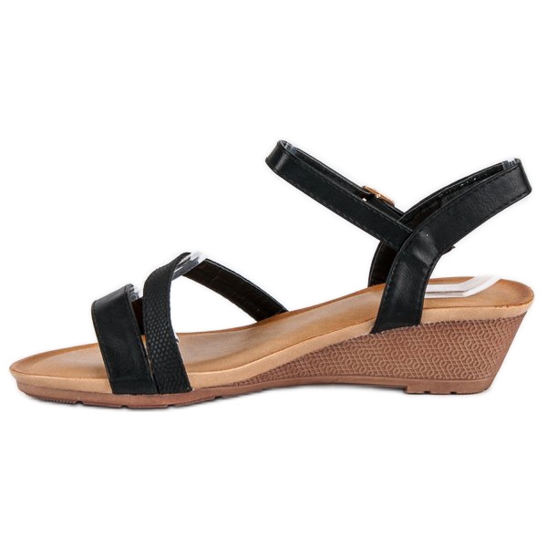 Bello Star Comfortable wedge sandals black 1