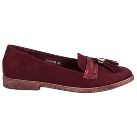 Elegant burgundy loafers red 1