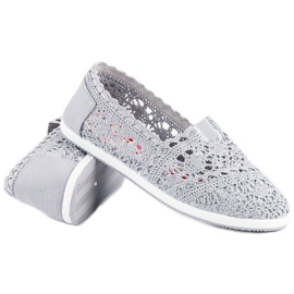 Gray lace ballerinas grey 2