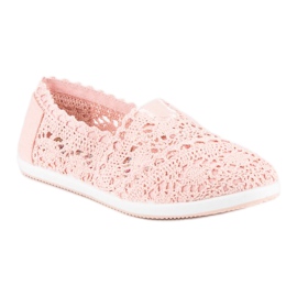 Pink lace ballerinas 1