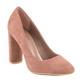 Suede pumps on the pillar pink 1