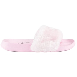Pink flip-flops with fur 1