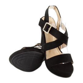 Black sandals on the post BJ1602-SD black 2