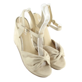 Beige wedge sandals JM-M214M beige 1