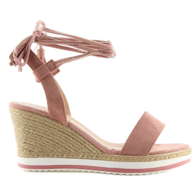 Pink sandals on wedges JH630 pink 2