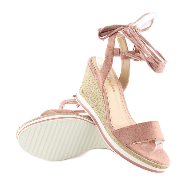 Pink sandals on wedges JH630 pink 1