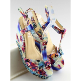 Satin wedge sandals 903 blue 1