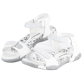 Hasby Flat velcro sandals white 1