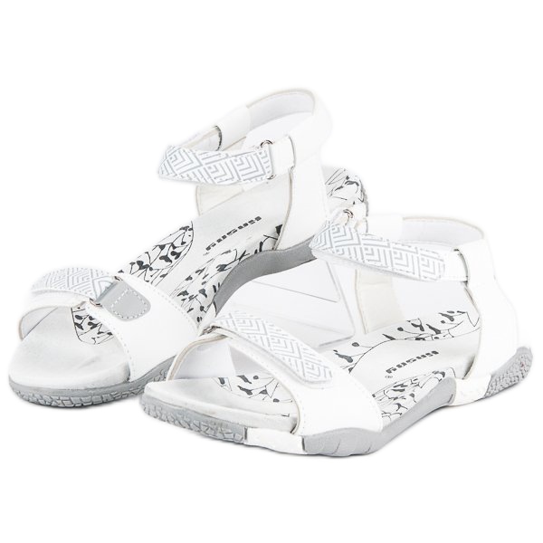 Hasby Flat velcro sandals white 1