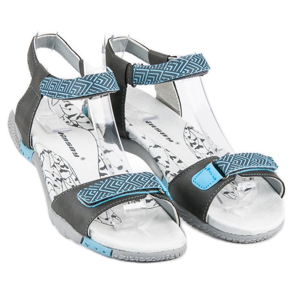 Hasby Flat velcro sandals grey 2