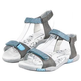 Hasby Flat velcro sandals grey 1
