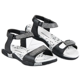 Hasby Flat Sandals With Velcro black 2