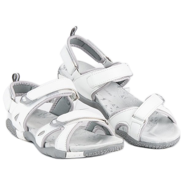 Hasby Women's velcro sandals white 2