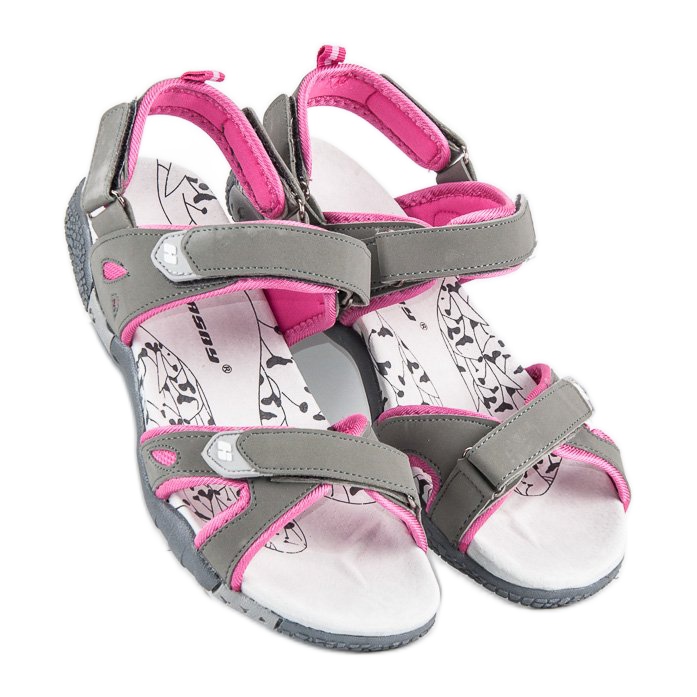 Hasby Women's velcro sandals grey 2 Hasby Women's velcro sandals grey 2