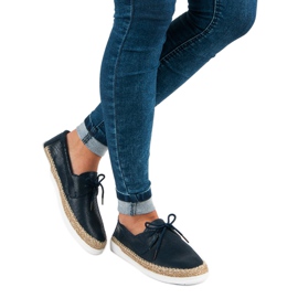 Filippo Tied Navy Blue Espadrilles 1