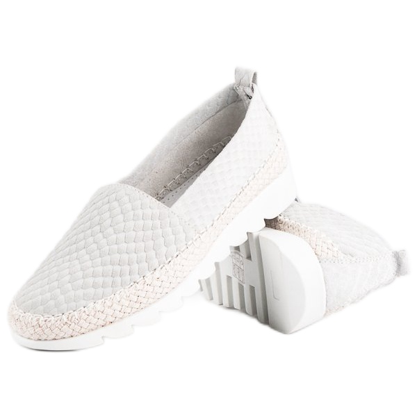 Filippo Leather slip-on espadrilles grey 1