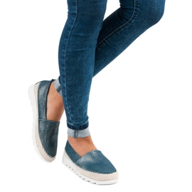 Filippo Leather slip-on espadrilles blue 1