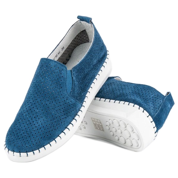 Filippo Openwork Slip-On Shoes blue 2