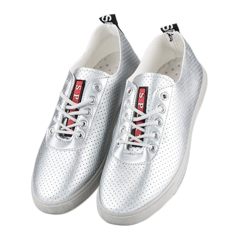 Silver Sneakers With Openwork grey 2