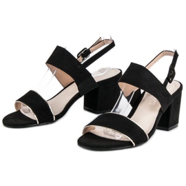 Filippo Elegant sandals on a post black 1