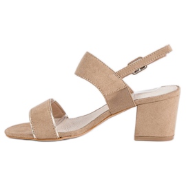 Filippo Elegant sandals on a post brown 1