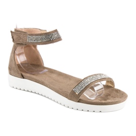 Evento Elegant velcro sandals brown 1