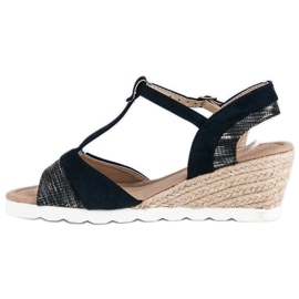 Evento Espadrilles On Wedge Sandals grey navy blue 1