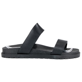 Ladies' black slippers 1