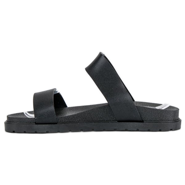 Ladies' black slippers 2