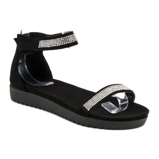 Evento Elegant velcro sandals black 1