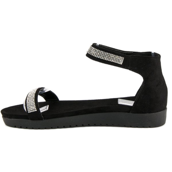 Evento Elegant velcro sandals black 2