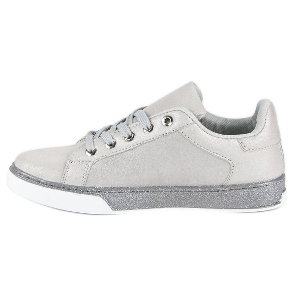 Silver tied sneakers grey 1