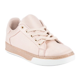 Pink tied sneakers 1