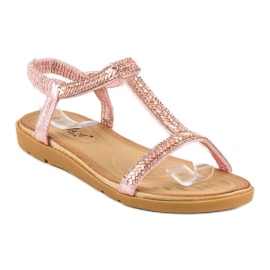 Fama Pink sandals with an elastic band 1