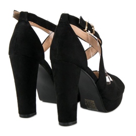 Sandals on a high post black 1