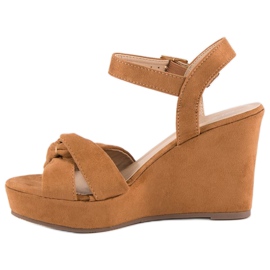 Bello Star Brown wedge sandals multicolored 2 Bello Star Brown wedge sandals multicolored 2