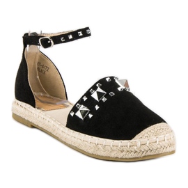 Flat espadrilles sandals black 1