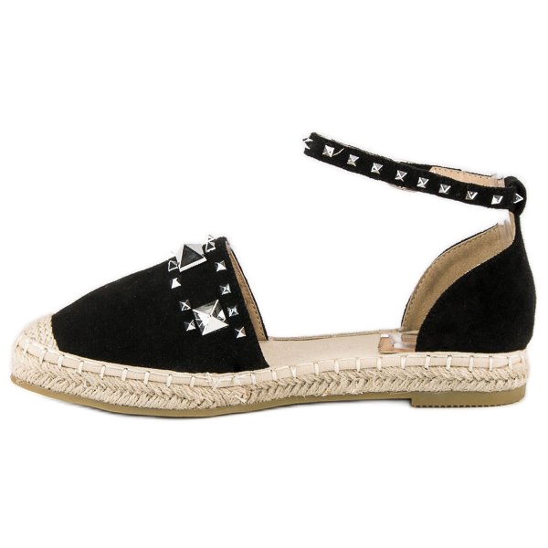Flat espadrilles sandals black 2