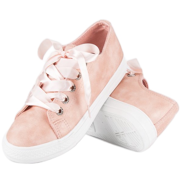 Fashionable sneakers with a binding pink 2