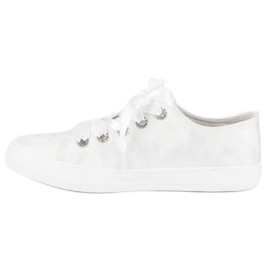 Fashionable sneakers with a binding white 1