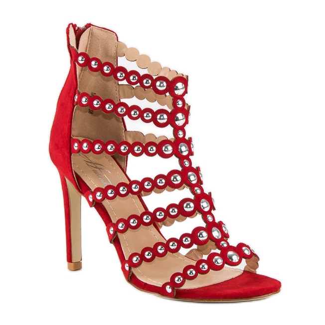 Red sandals on a high heel 1