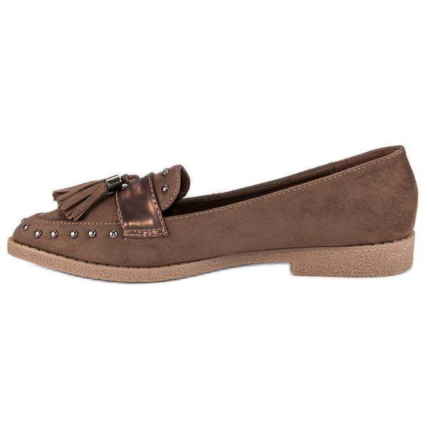 Brown moccasins with fringes 1