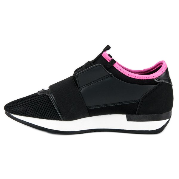 Slip-on sports shoes black pink 1