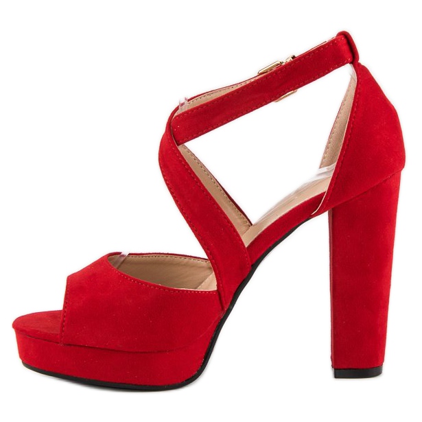 Sandals on a high post red 2