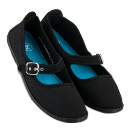 Black ballerinas with a mckeylor belt 1